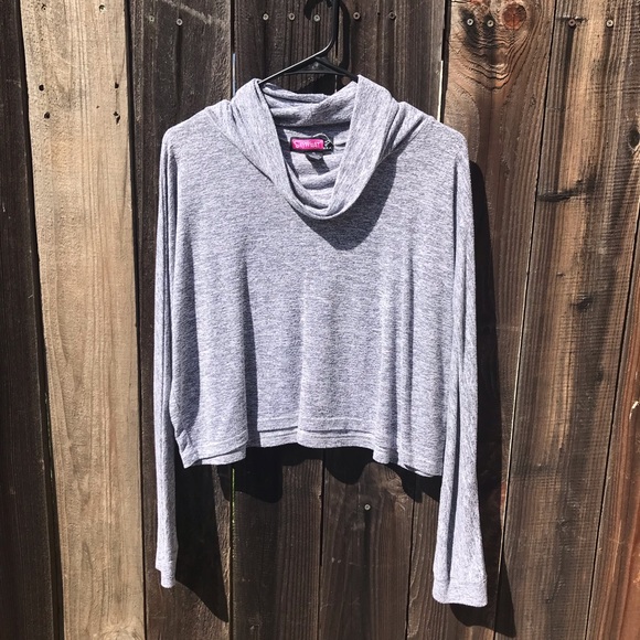 Say What? Tops - Say What? Cowl Neck Mid drift
